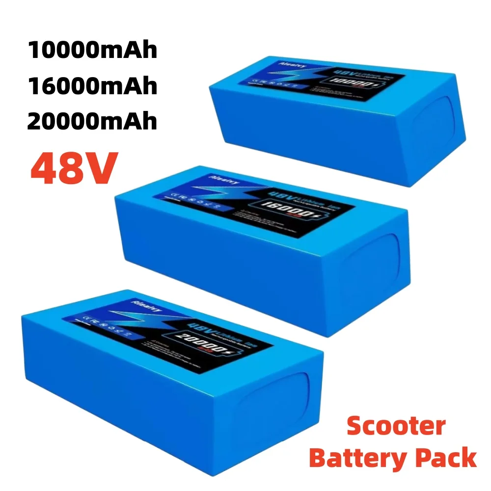Aleaivy Genuine 48V 10Ah 14Ah 16Ah 20Ah 18650 13S7P Built in 30A BMS Lithium Battery Pack For ≤1500W Motorized Scooter Batterie