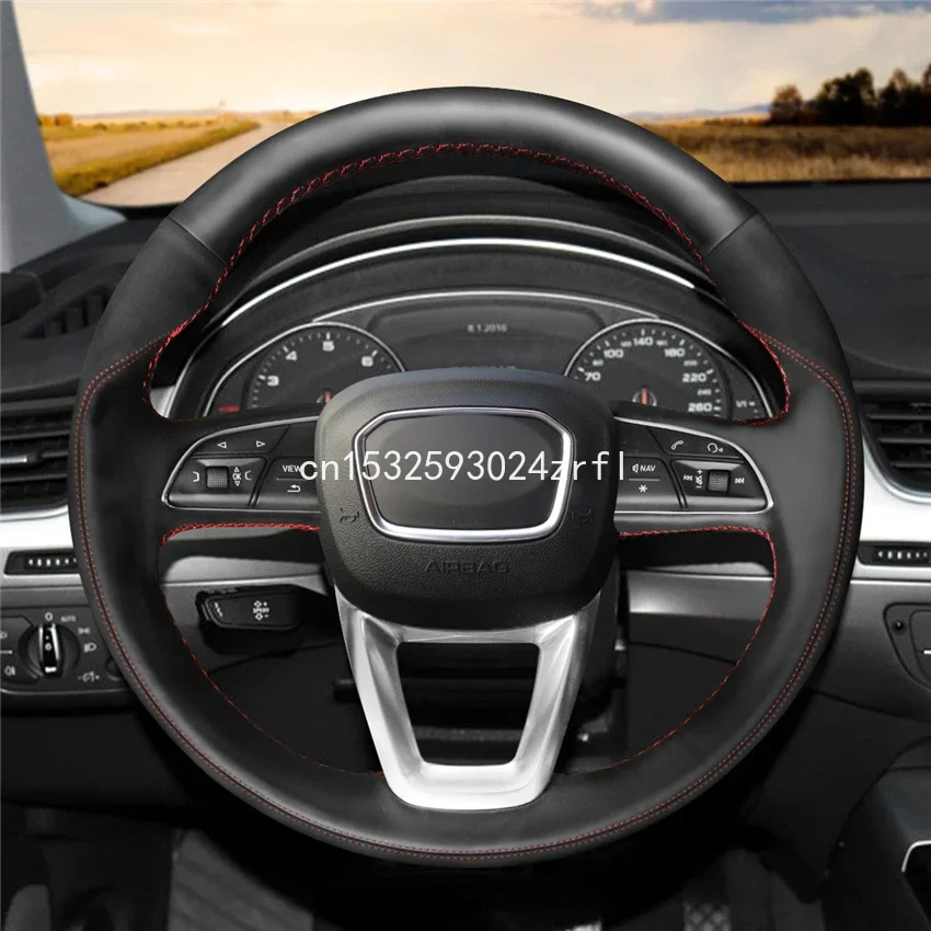 

DIY Car Steering Wheel Cover Wrap Cover Car interior decoration For Audi Q7 2016-2017