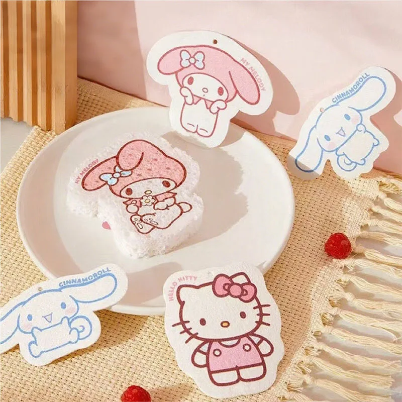

Sanrio RandomSponge для мытья посуды, чистка японского мультфильма «Hello Kitty», губка для чистки посуды и палочек для еды, кухонные принадлежности