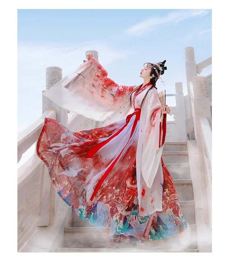 

Ancient Hanfu Dress Traditional Han Chinoiserie Ancient Clothing Daily Fairy Cosplay Costume Dance Dress Party Stage Costume