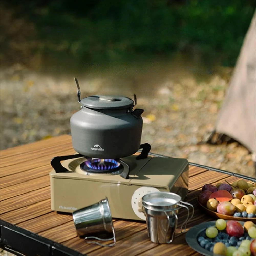 

Naturehike Camping Kettle Outdoor Ultralight Large Capacity Aluminum Alloy Kettle Set 304 Stainless Steel Cups Camping Cookware