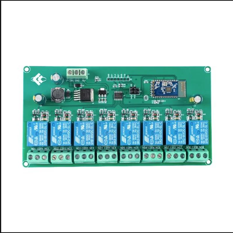 

Eight-way Bluetooth Relay Module IoTSmart Home Phone APP Remote Control Switch 5V/7-28V PowerSupply