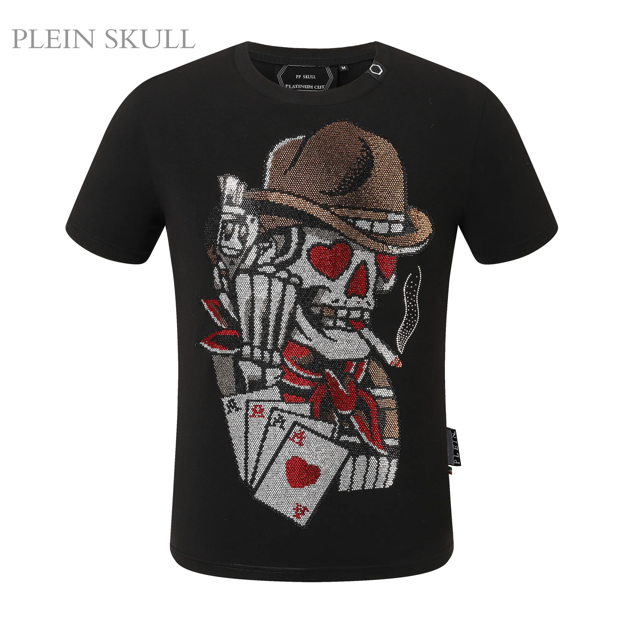 PLEIN SKULL Light luxury Round Neck Hot Stamping T-shirt Summer Hip Hop High Street Short Sleeve Unisex Punk Party Sports Tee - view 2