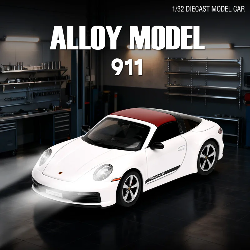 

1/32 scale metal die-cast 911 supercar model children's toy car sound and light pull-back boy holiday birthday gift
