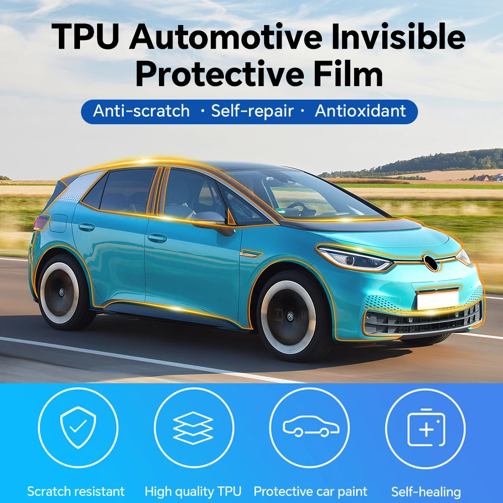 For Volkswagen ID.3 2022 Clear TPU Precut Paint Protection Film 8.5mil Self-Healing Scratch-Resistant Anti-Yellowing Invisible view 4