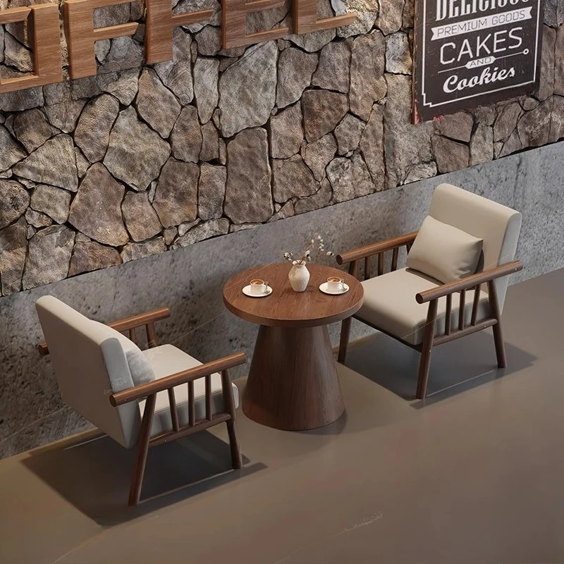 

cafe milk tea shop table and chair combination western restaurant hotel sofa homestay clear bar leisure negotiation booth