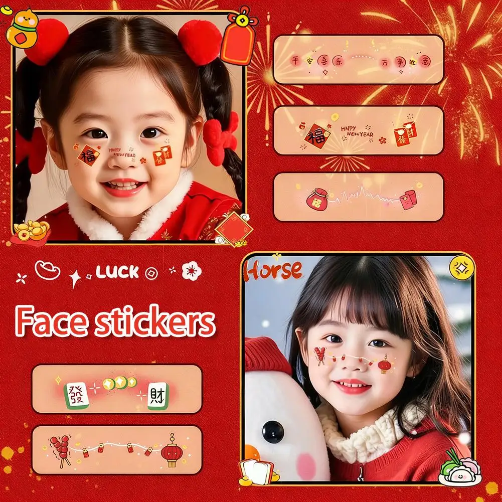 New Year Makeup Face Sticker Premium Cute Girl Party Music Festival Makeup Temporary Tattoo Stickers For Both Children And Adult