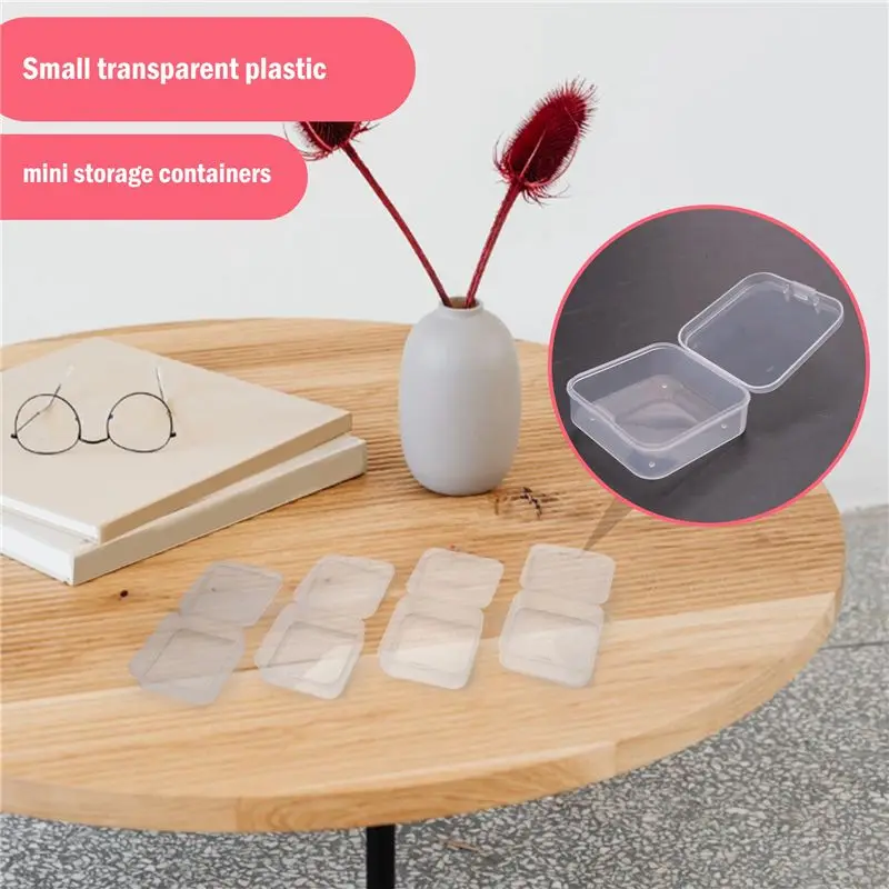 -Small Clear Plastic Beads Storage Containers Box With Hinged Lid For Accessories,Crafts,Learning Supplies,Screws,Drills