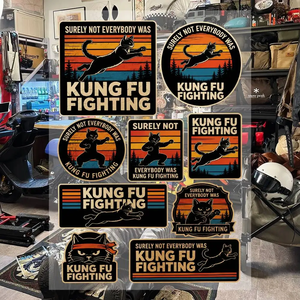Kung Fu Fighting Racing Motorcycle Stickers Set Waterproof Vinyl Decals For Helmet Motorcycle Car Laptop Skateboard Luggage