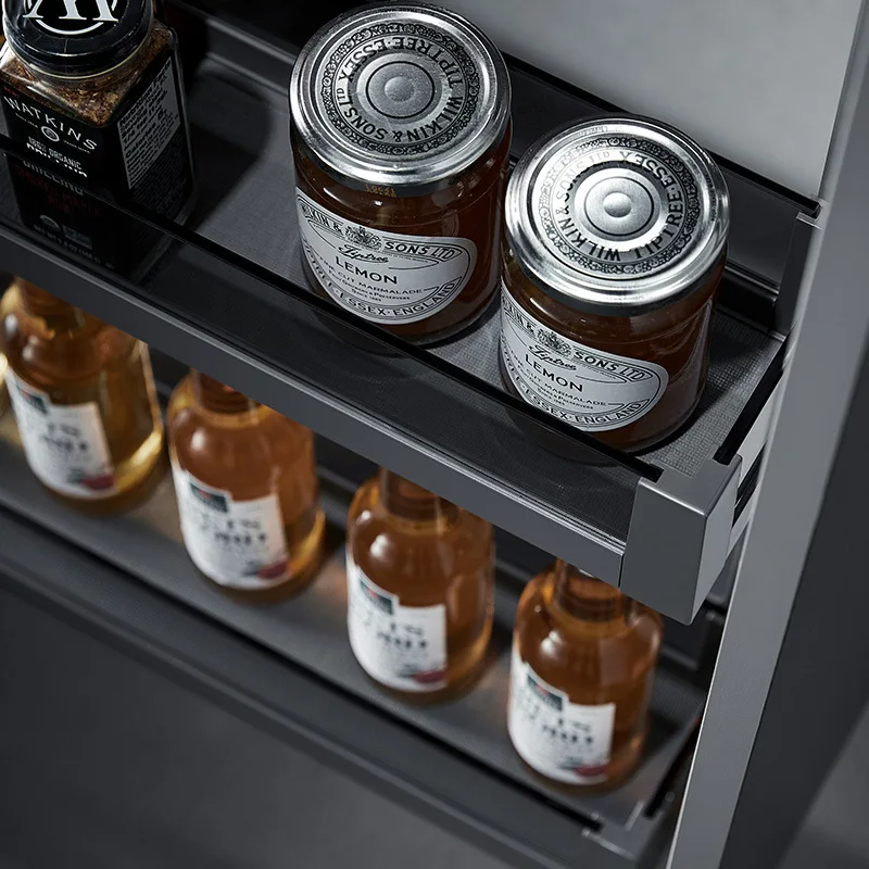 Phantom Cabinet Narrow Side Seasoning Basket Side Drawer Buffer Basket