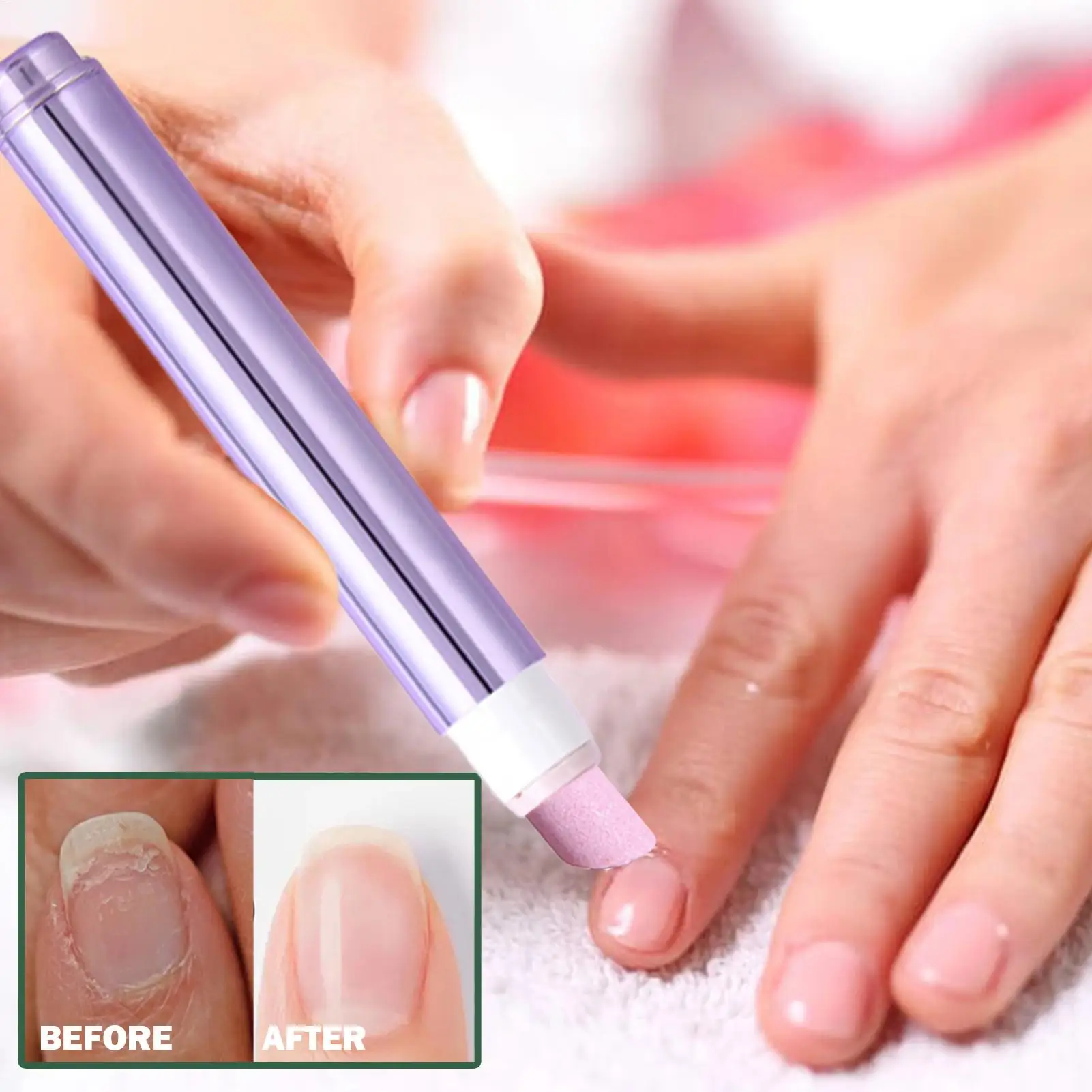 2-in-1 Nail Care Pen with Ceramic Tip for Hangnails Dry&Damaged Nails Moisturize Strengthen Brighten Nails Care Cuticle Oil Pen