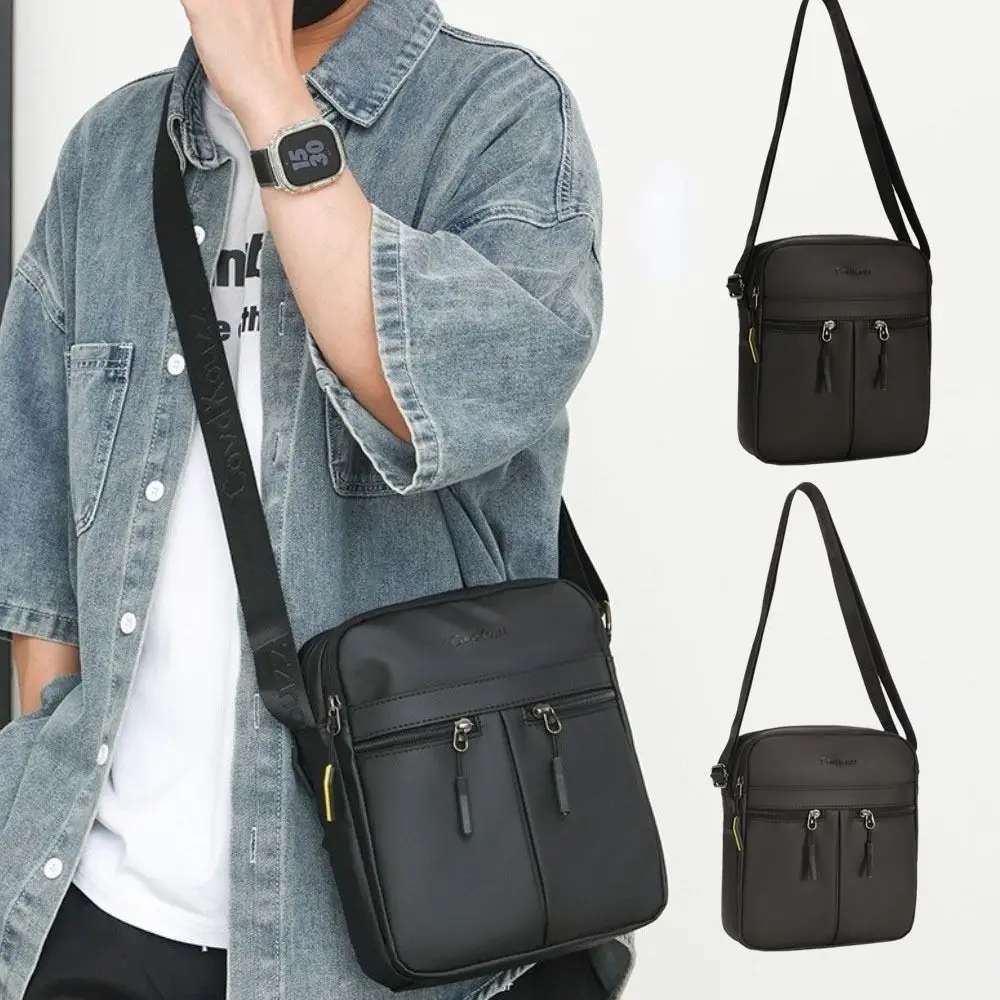 

Single Shoulder Men Shoulder Bag Multi-Pockets Large Capacity Business Messenger Bag Square Multi-functional