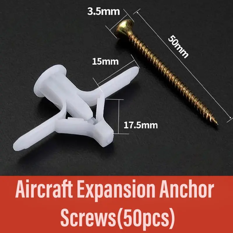 Gypsum Board Anchors Plastic Nylon Expansion Tube Aircraft Shape Butterfly Type Drywall Fixings Screw Curtain Wall Gypsum Outlet