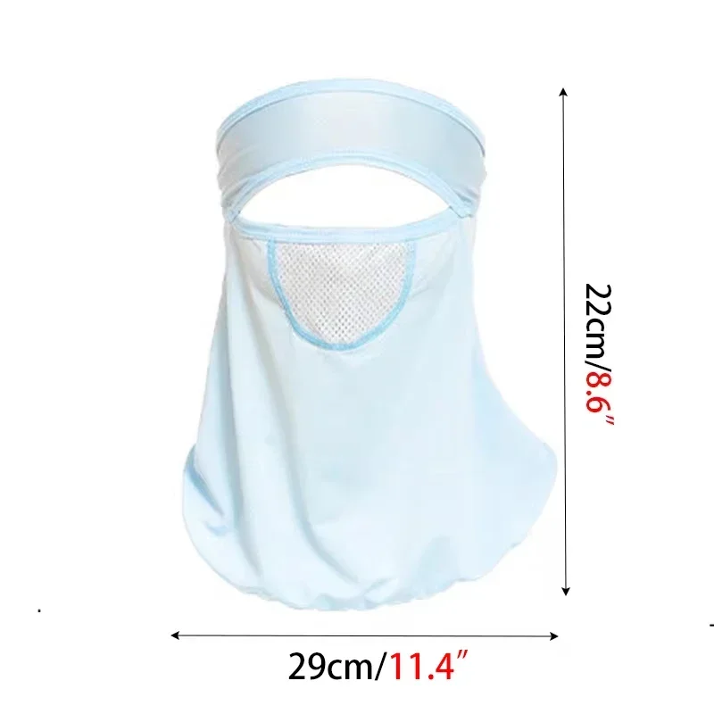 Protector solar de seda de hielo, mascarilla facial completa para el cuello, bandana Anti UV para ciclismo, senderismo al aire libre, bufanda de tubo para correr, Verano