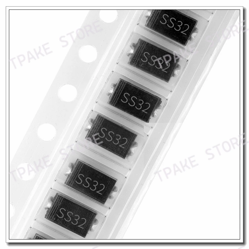 100pcs 1N5820 IN5820 SS32 3A 20V SMA DO-214AC SMD Schottky Diodes