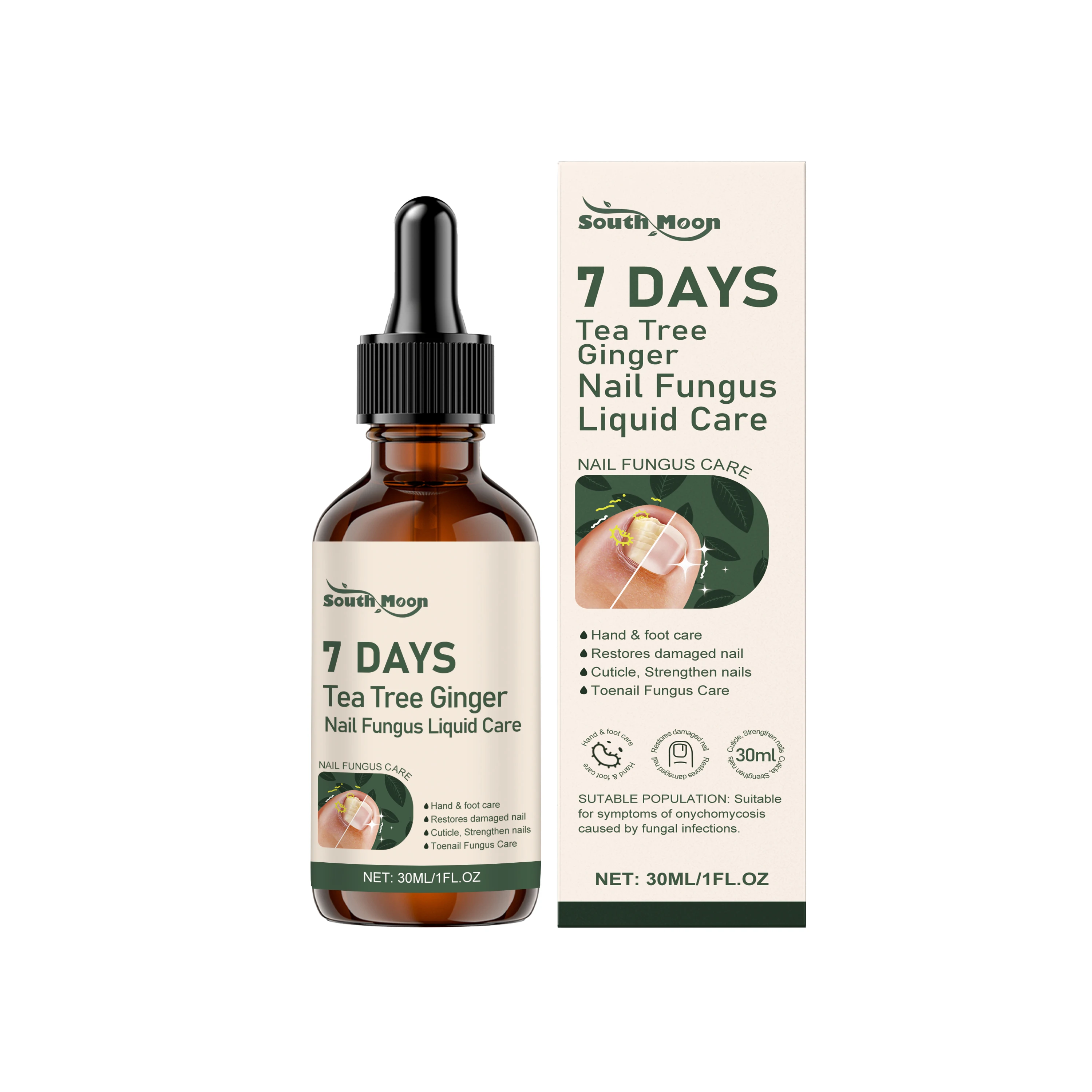 Tea Tree Ginger Nail Cuticle Nutrient Oil Restore Damaged Nail Strengthen Thicken Toenail Foot Treatment Moisturizing Nails Care