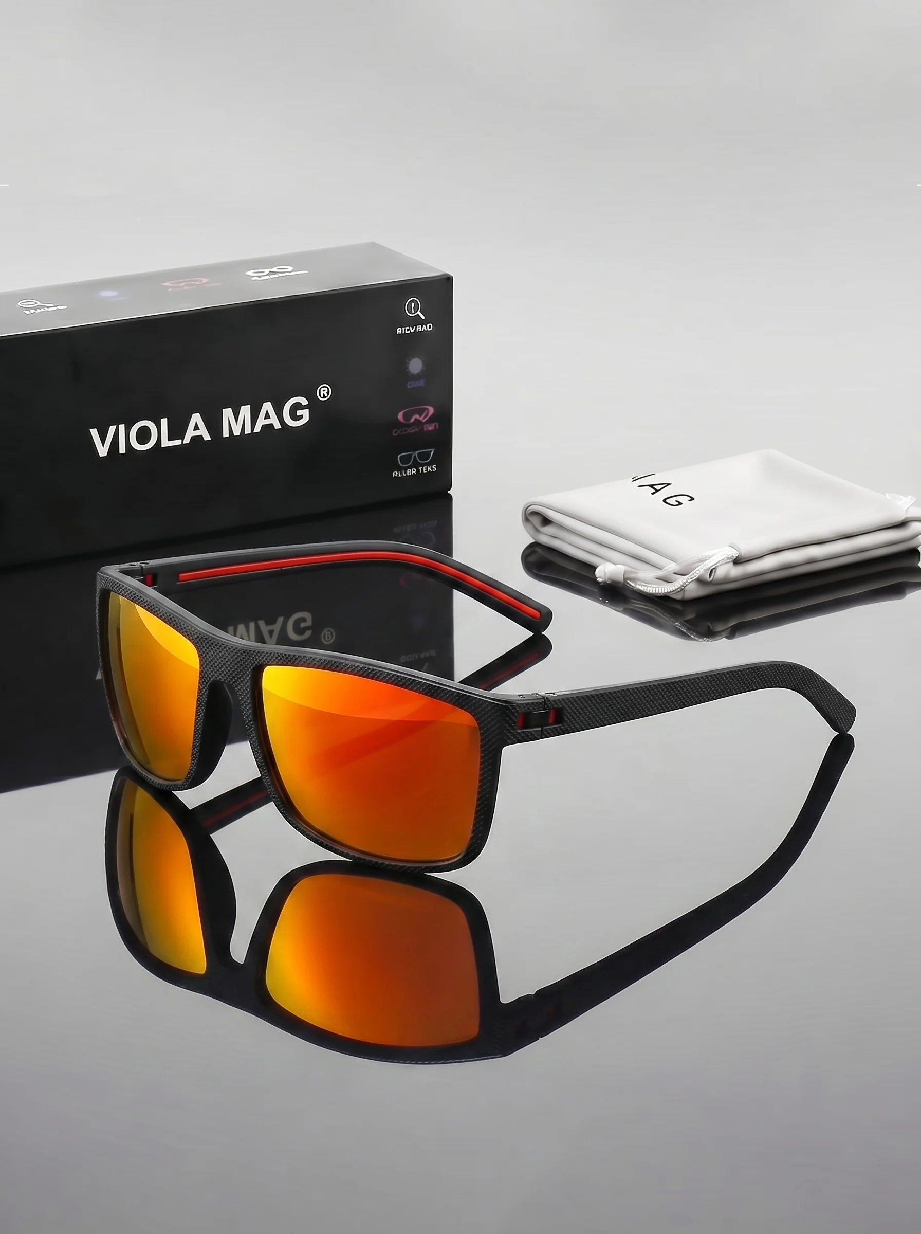 Men'S Fashion Mag - VIOLA MAG Sports Square Sunglasses, Color