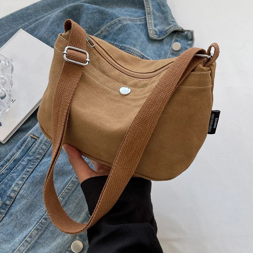 Canvas Women Small Crossbody Bag Simplicity Y2K Female Shoulder Messenger Bag Student Eco Shopping and Books Side Bag Handbags