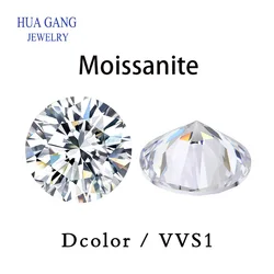 Loose Moissanite Stones 3 CT D Color Round Brilliant 9mm VVS1 Excellent Cut Grade Test Positive Lab Diamond Stone