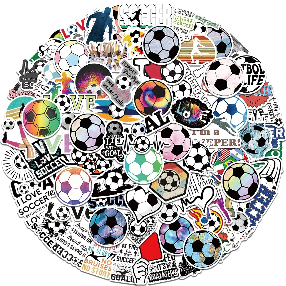 10/30/50/100pcs Football Sport Cartoon Stickers Decals for Phone Scrapbook Laptop Funny Soccer Waterproof Graffiti Sticker Decor