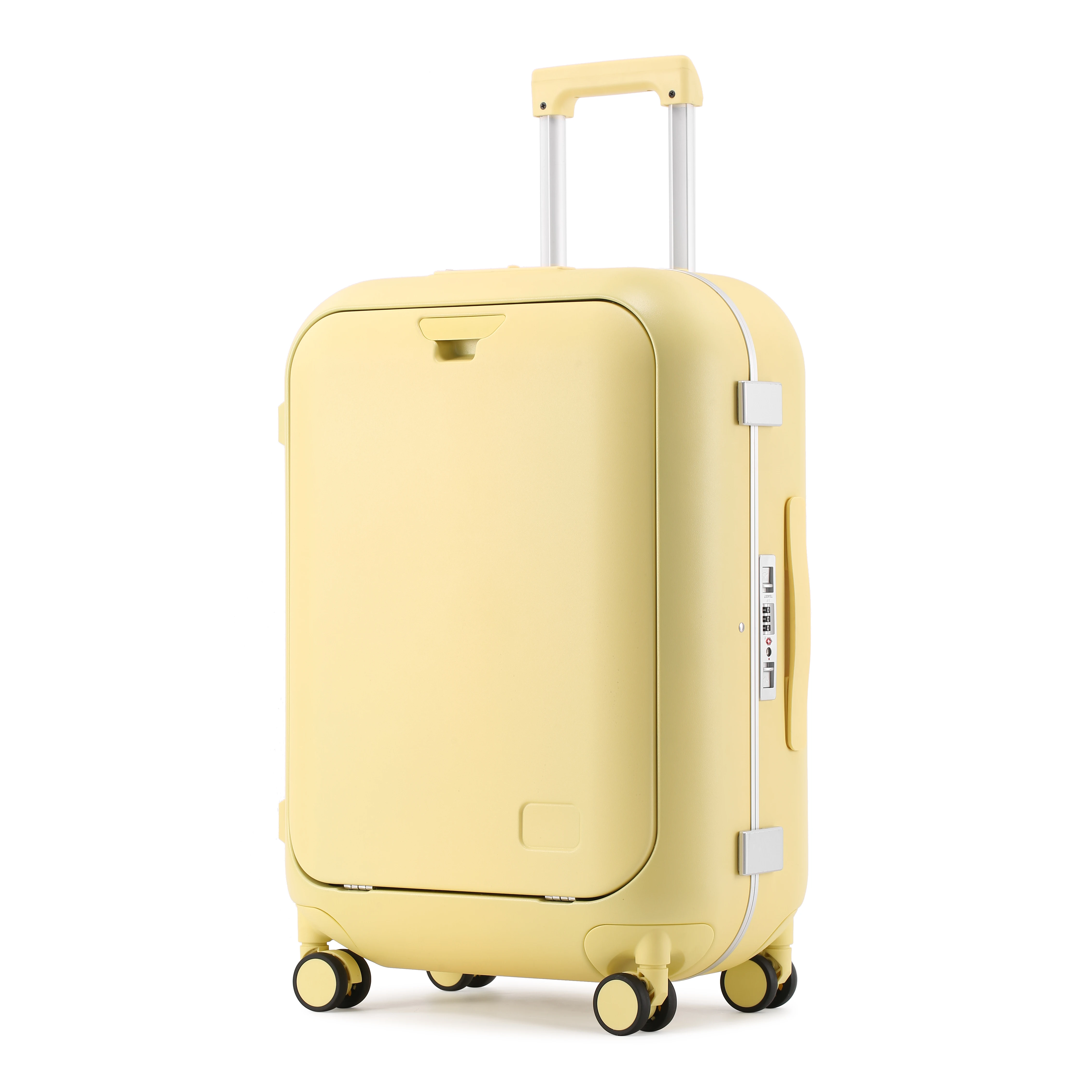 Bunnyfly Multifunctional Suitcase Luggage Set 18/20/24 Inch Front Open Design with USB Port Cup Holder & TSA Lock ABS+PC Materia