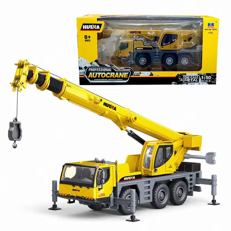 Huina 1:50 Simulazione Auto in lega Diecast Modello di gru montata su camion Costruzione Ingegneria Decorazione del veicolo Regalo di compleanno per bambini