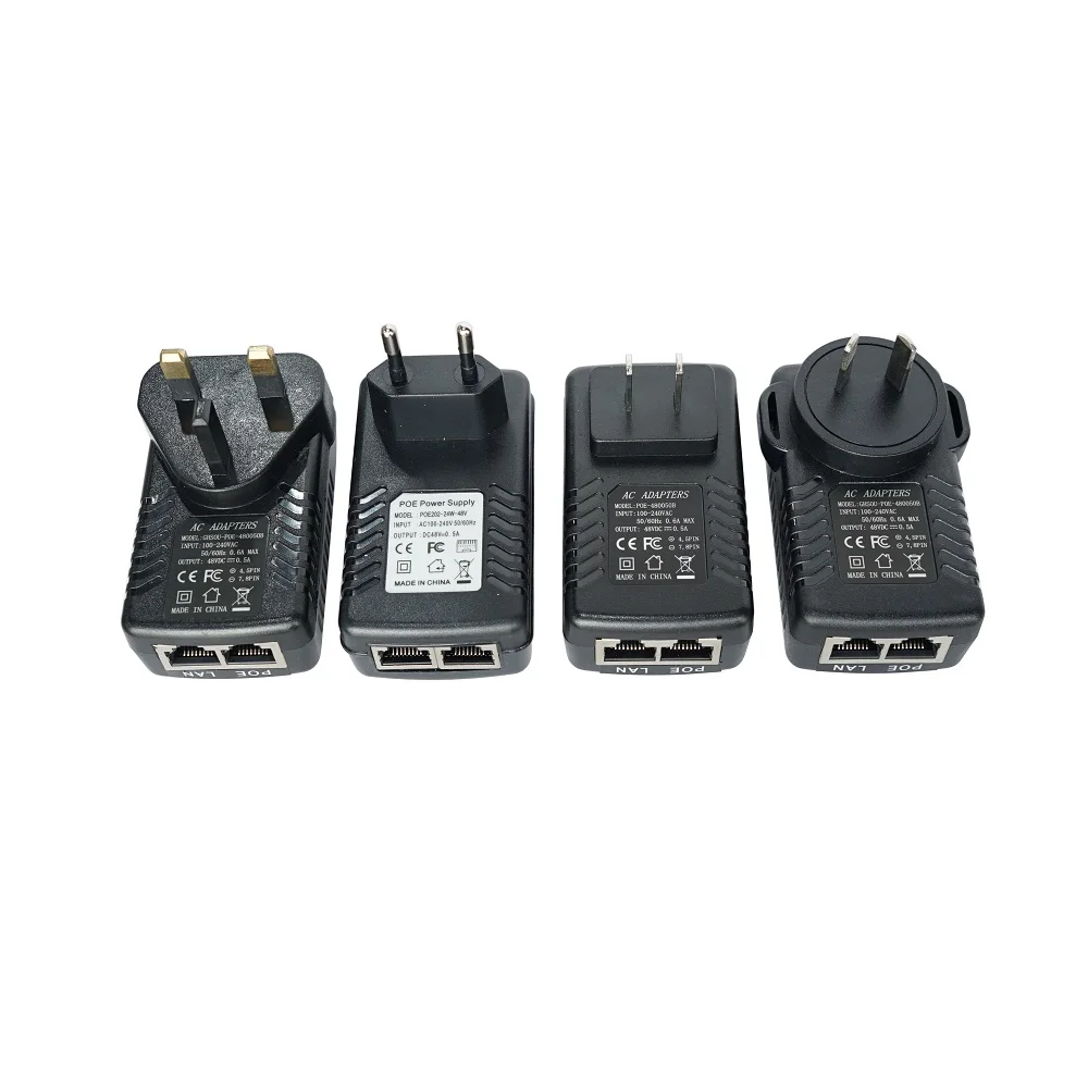 Imagem -06 - Adaptador de Energia Ieee802.3af Poe Entrada ac 100240v Saída Dc48v 0.5a para Hikvision Dahua Video Intercom ip Câmera