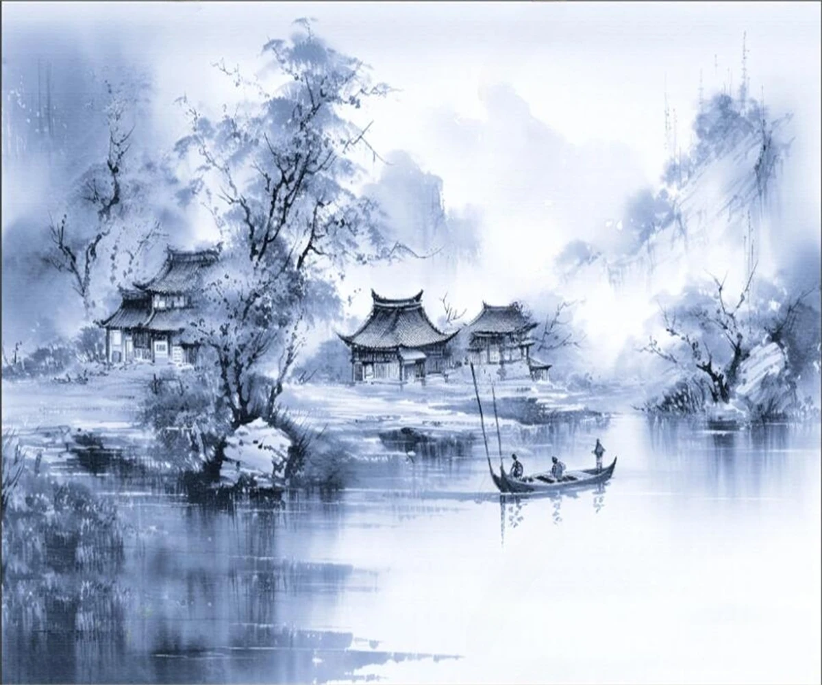 Custom wallpaper ink landscape painting Living room background walls Home decoration Living room bedroom tapestry 3d wallpaper