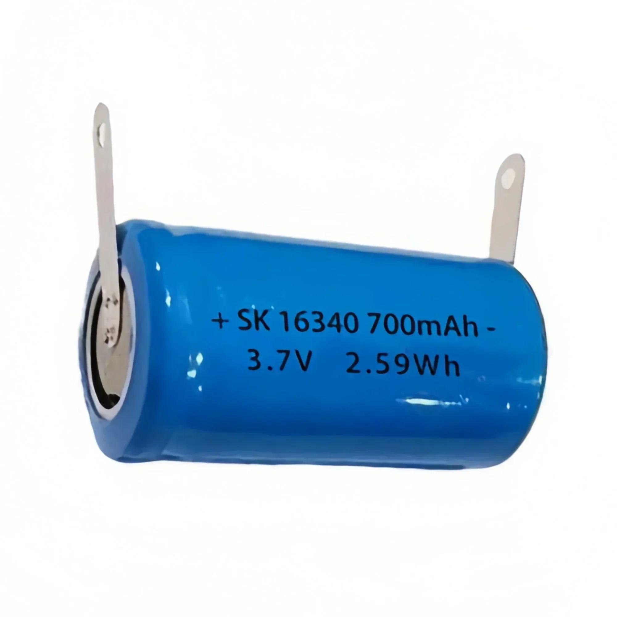 16340 แบตเตอรี่ 3.7V 700mAh CR123A แบตเตอรี่ลิเธียมแบบชาร์จไฟได้พร้อมแท็บบัดกรีสําหรับกล้อง SMOKE ALARM Doorbell Monitor Spy CAM