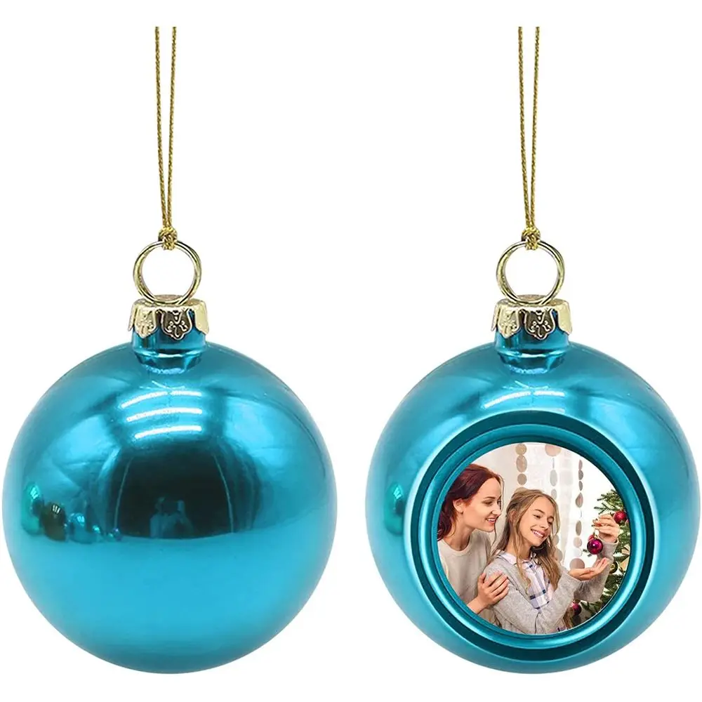 زخرفة كروية للصور ذاتية الصنع تنقل الحرارة ، حلي قابلة للف ، حلقة شجرة الكريسماس ، مقاومة للكسر ، 4: 6 ديكور ، 8 عيد الميلاد معلقة #5