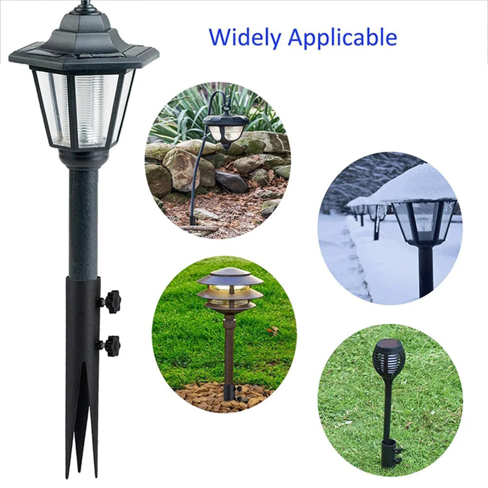 Metal Torch Stakes 4 Pack for Garden Lighting Fixtures Ground Spikes for Solar Torches Flags Fishing Rods Outdoor Steel Posts