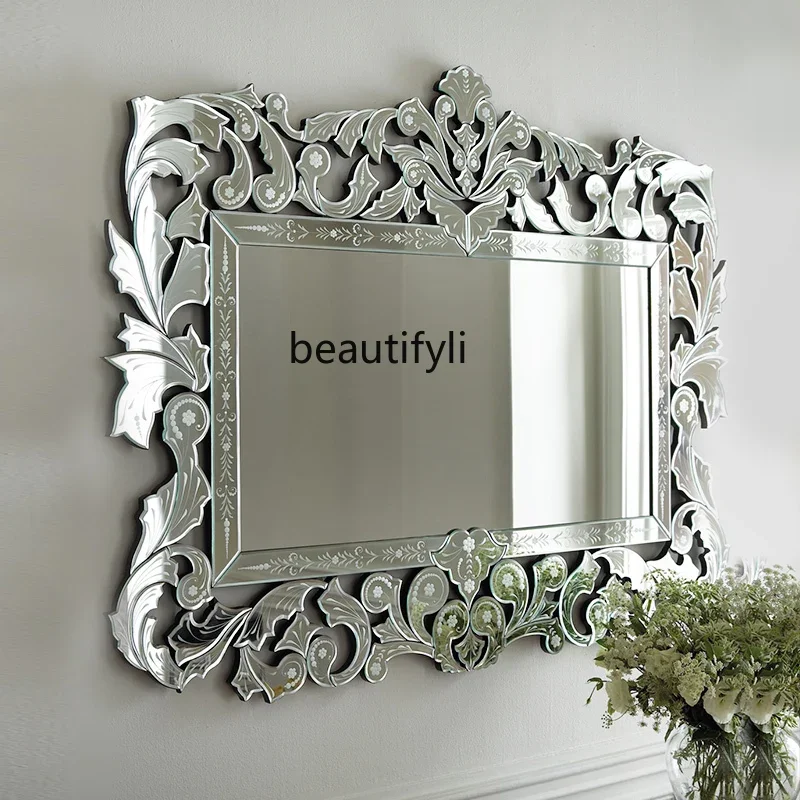 

Meijia Entrance Mirror European-style engraved decorative mirror bathroom bedroom makeup mirror2936