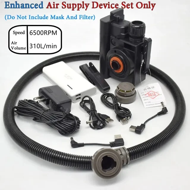 Rechargeable Power Bank 6800 Full Face Gas Respirator Electric Auxiliary Air Supply For Spraying Painting Polish Work Safety image 3