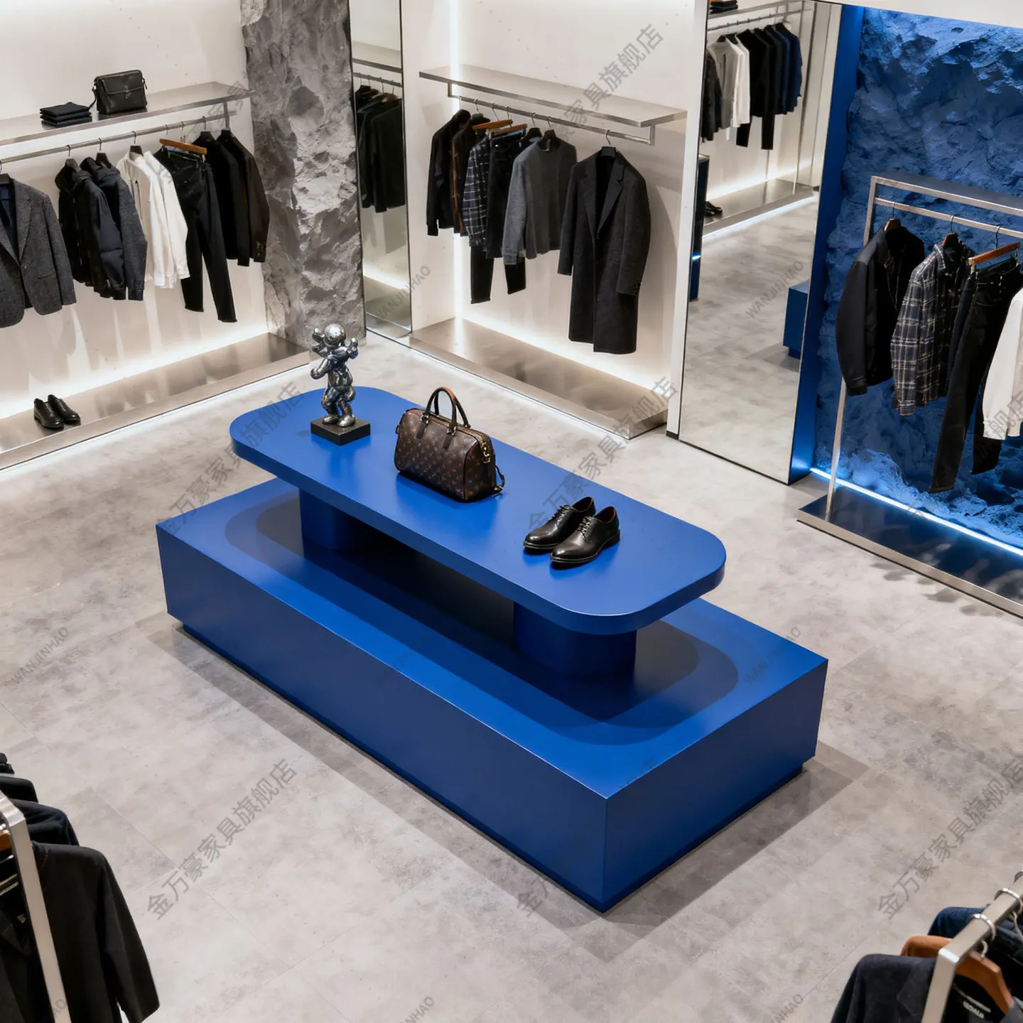 Wood paint display stand Model window Platform column Water table base Clothing store Nakajima booth