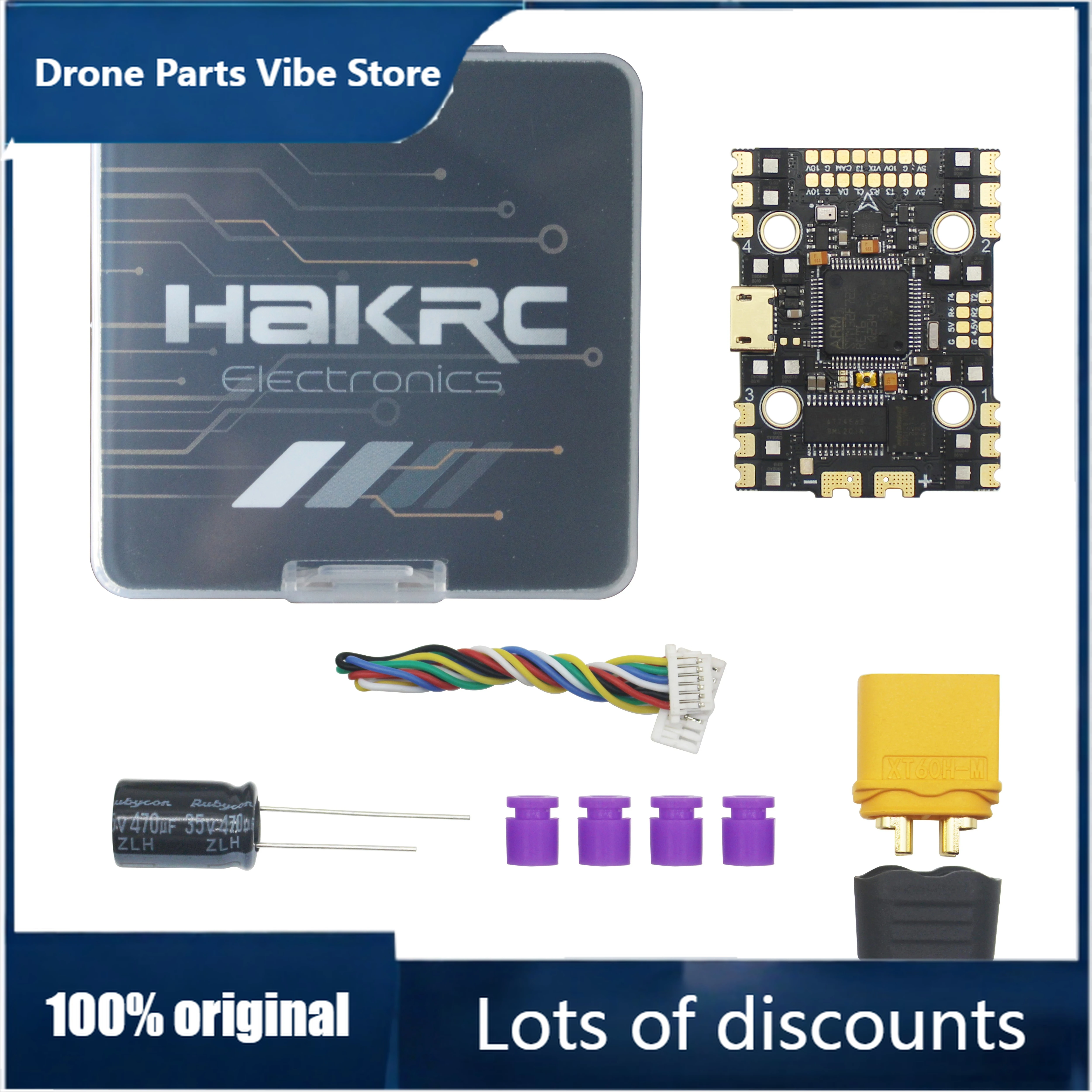 

Fy1pcs for HAKRC F7220 40A 2-6S BLHELI_32 AIO FLIGHT CONTROLLER - 20X20MM