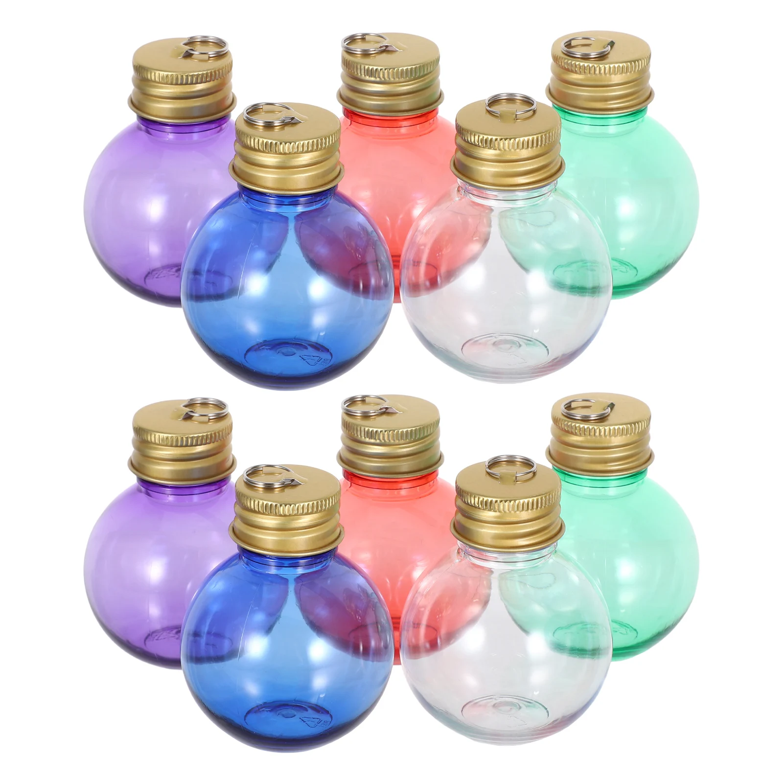 

10pcs Drink Candy Bottles Globe Shaped Plastic Jars For Christmas Party Supplies Holiday Treat Canisters Reusable Fillable