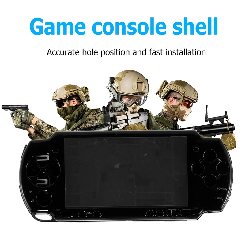 Full Housing Shell Case Replacement Set for PSP3000 Console, Repair Parts Kit with Faceplate, Compatible with 09G Motherboard
