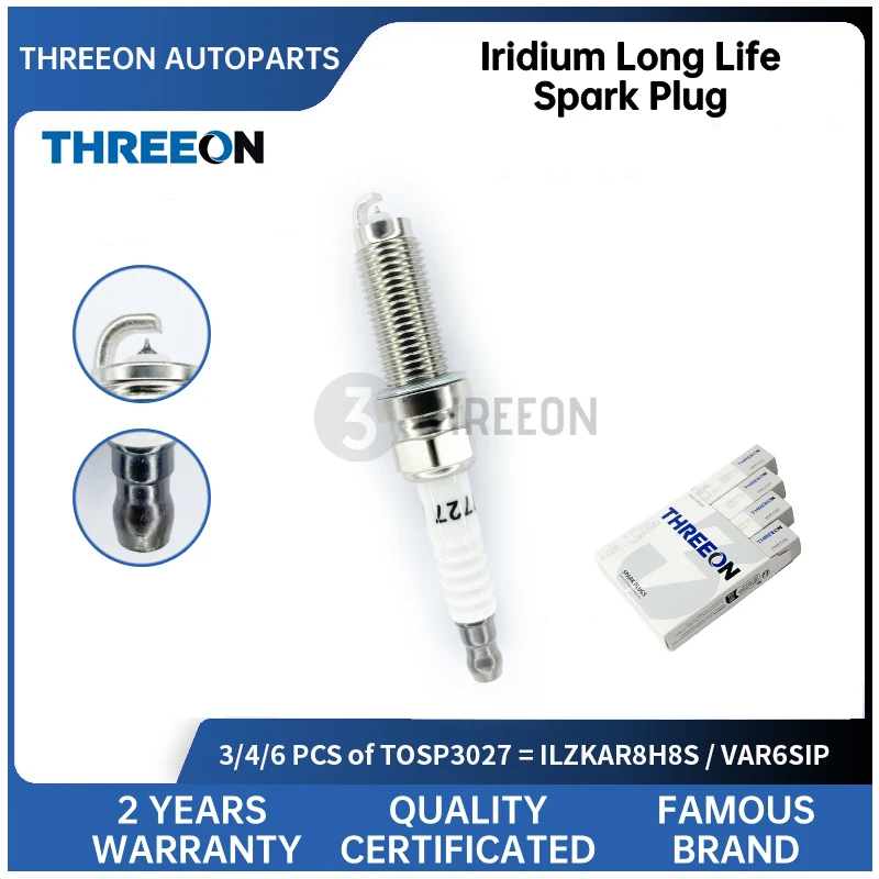 

3/4/6 шт. Иридиевая свеча зажигания THREEON для MG GS Roewe RX5 950 MAXUS G10 HONDA Civic X 1,5 CR-V L15B7 L15BB 12290-59B-003 TOSP3027