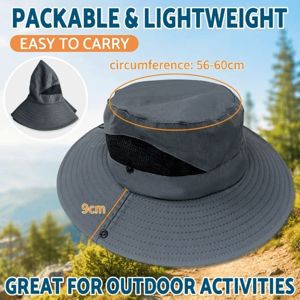 Portable Large Brim Sunshade Hats Anti-UV Breathable Fisherman's Hat Mesh Warehouse Hat Summer