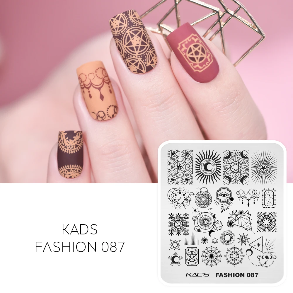 KADS Nail Art Image Stamping Plates Printing Plate Flower Fashion Nature Leaves Geometry Nails Stamp Template Manicure Stencil