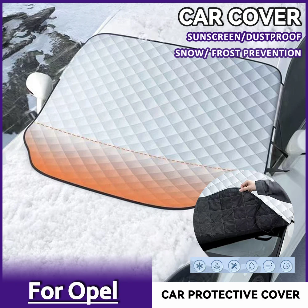 Car Anti-Snow Sunshade For Opel Grandland Crossland Insignia Karl Mokka Car Cover Winter Ice Frost Guard Sunshade Accessories