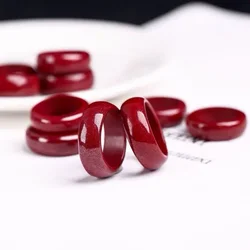 Natural Red Cinnabar 6-12 Size Ring Jade Round Hand Weaving Jewellery Fashion Man Woman Luck Amulet Exorcise Evil Spirits