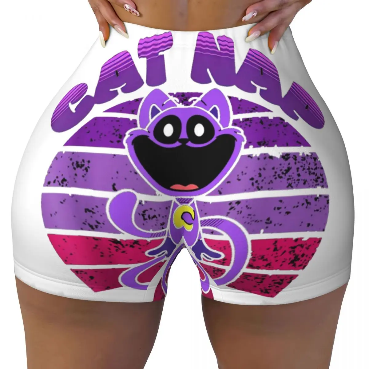 Custom Smilings Critters Game Cartoon Workout Shorts Women Gym Volleyball Running Yoga Shorts