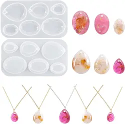 DIY Crystal Epoxy Resin Mold Cut Oval Water Drop Pendant Earrings Pendant Keychain Silicone Mold