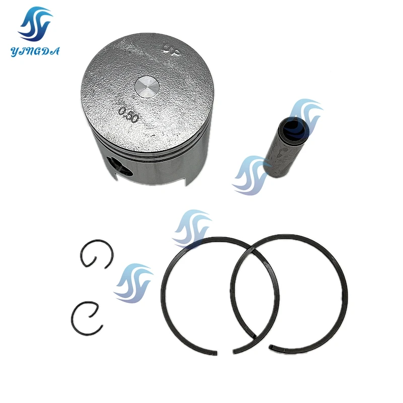 Piston (0.5MM O/S) Set 050 with Piston Ring For Tohatsu 9.9HP 15HP 2 Stroke Outboard 351-00004-1 351-00014-1