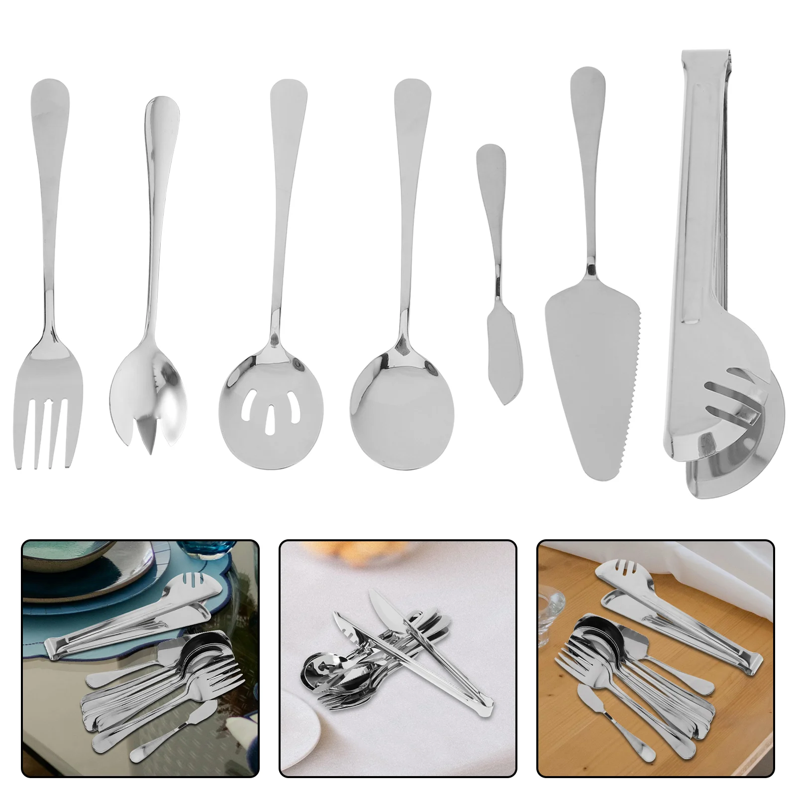 

Utility Cutlery Set Stainless Steel Flatware Fork Spading Spoon Eating Utensils