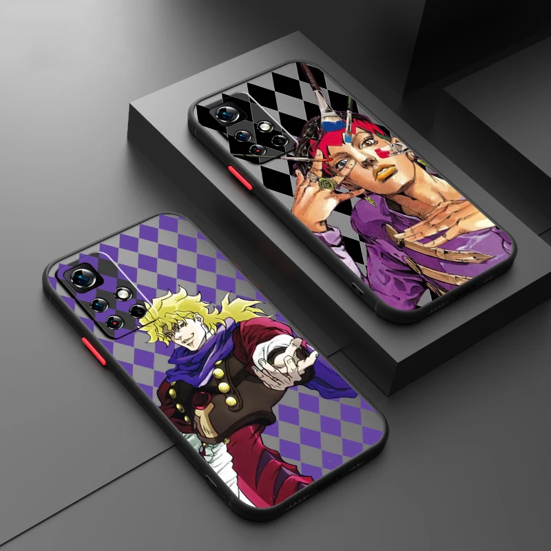 

JJoJo's Bizarre Adventure Brando Frosted Translucent For Redmi Note 13 12 12S 12T 11 11T 11E 10 10S 9 Pro Plus 5G TPU Phone Case