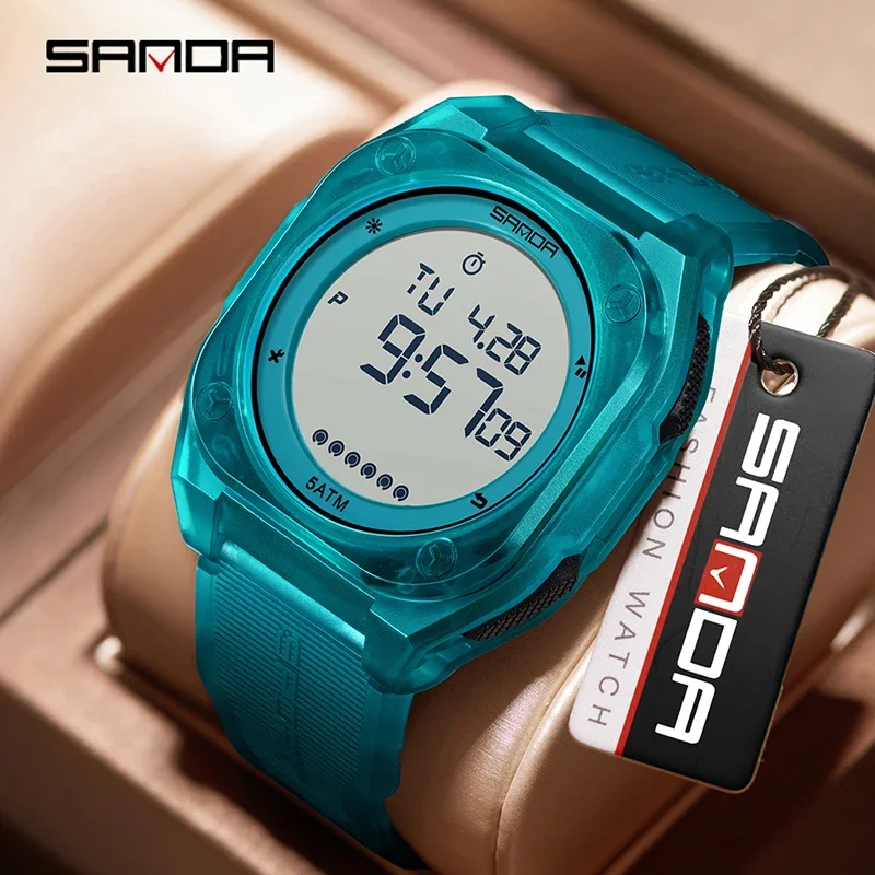 

SANDA Fashion Outdoor Sports Men Electronic Watch Multifunction Date Week Luminous Waterproof Watch Men Digital Wrsitwatch Reloj