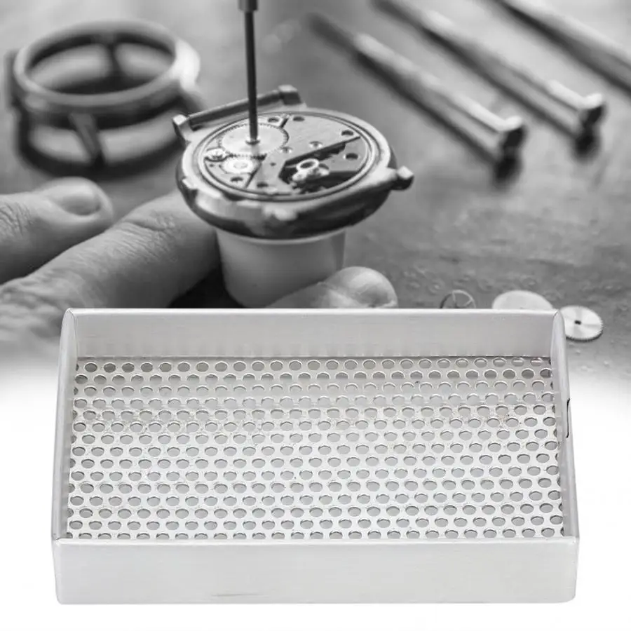 Watch Parts Storage Tray Organizer Dryer Plate Aluminum Frame Steel Mesh Cleaning Tool Watch Drying Tray Watch Repair Accessory