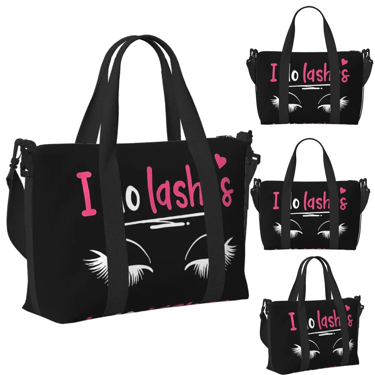 

Lashes Eyelash Lash Artists Cosmetics Beach Travel Bag Large Capacity Tote Bags for Gym Sport Women Shopping Duffle Shoulder Bag